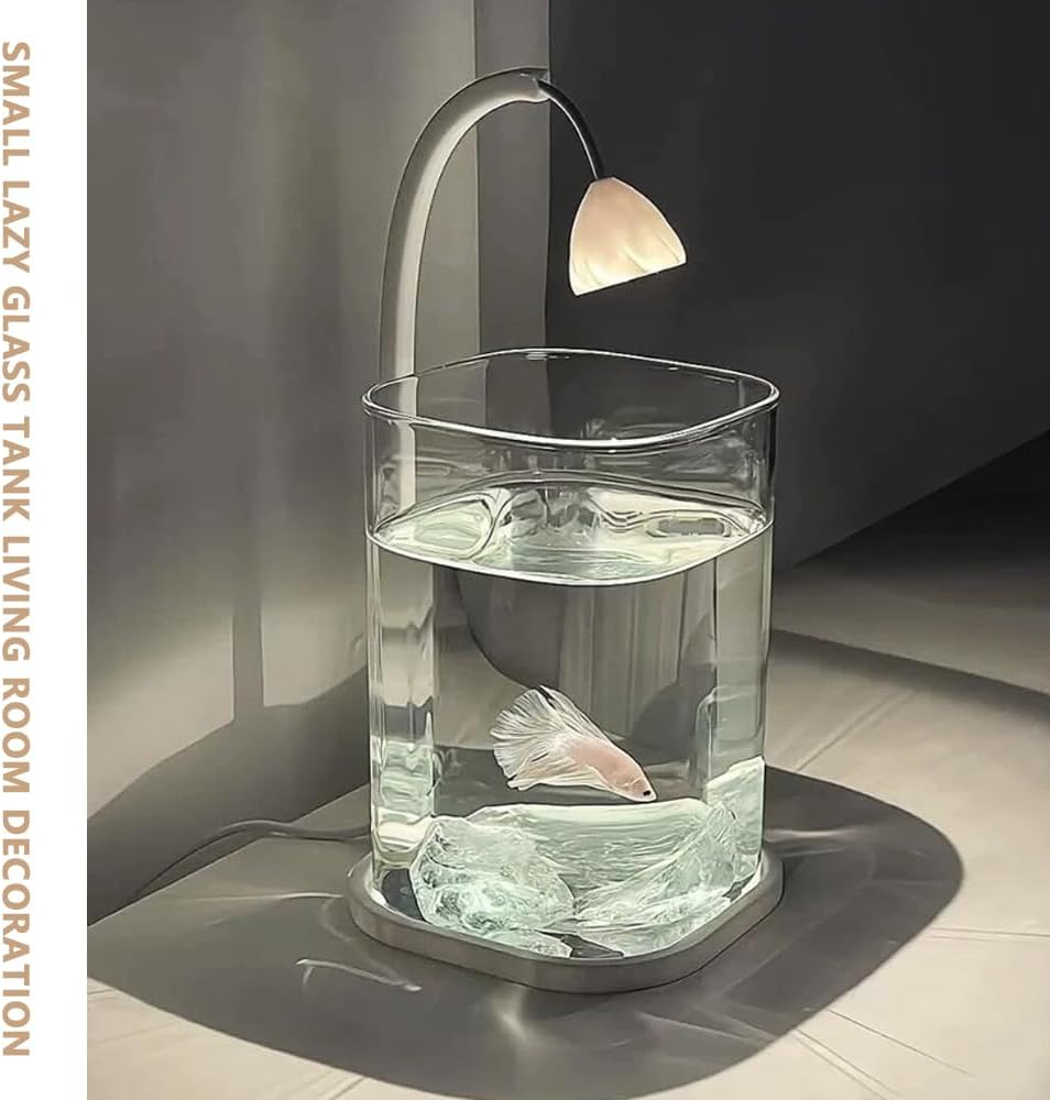 Mini Desktop Glass Aquarium with LED Light &ndash; 10&times;10&times;15Cm Small Fish Tank for Betta, Shrimp, or Aquatic Plants &ndash; Compact Rimless Tank for Home or Office Decor image number 4