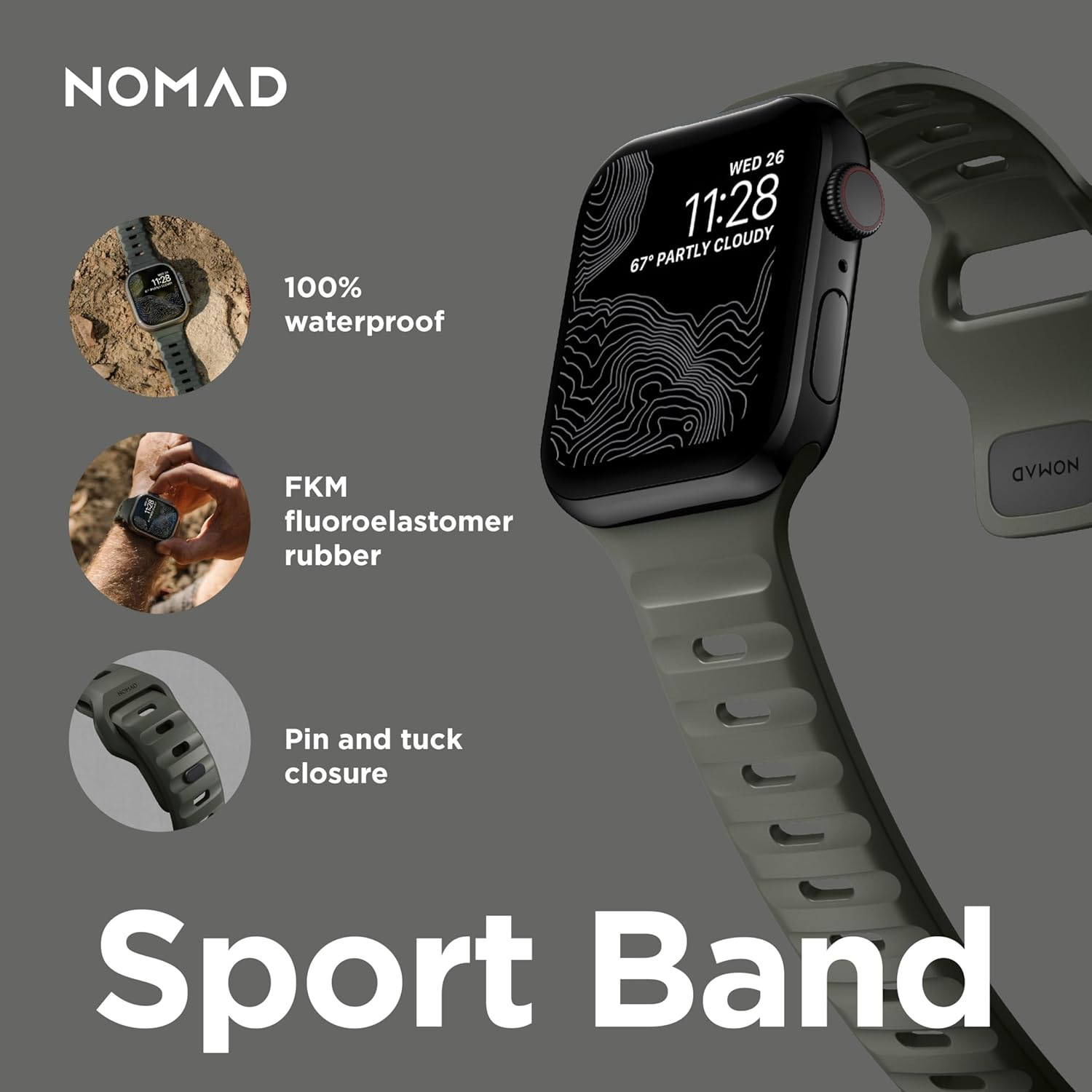 NOMAD Sport Band V2 | for Apple Watch 42/44/45/49 Mm | Durable, Waterproof Watch Strap image number 6