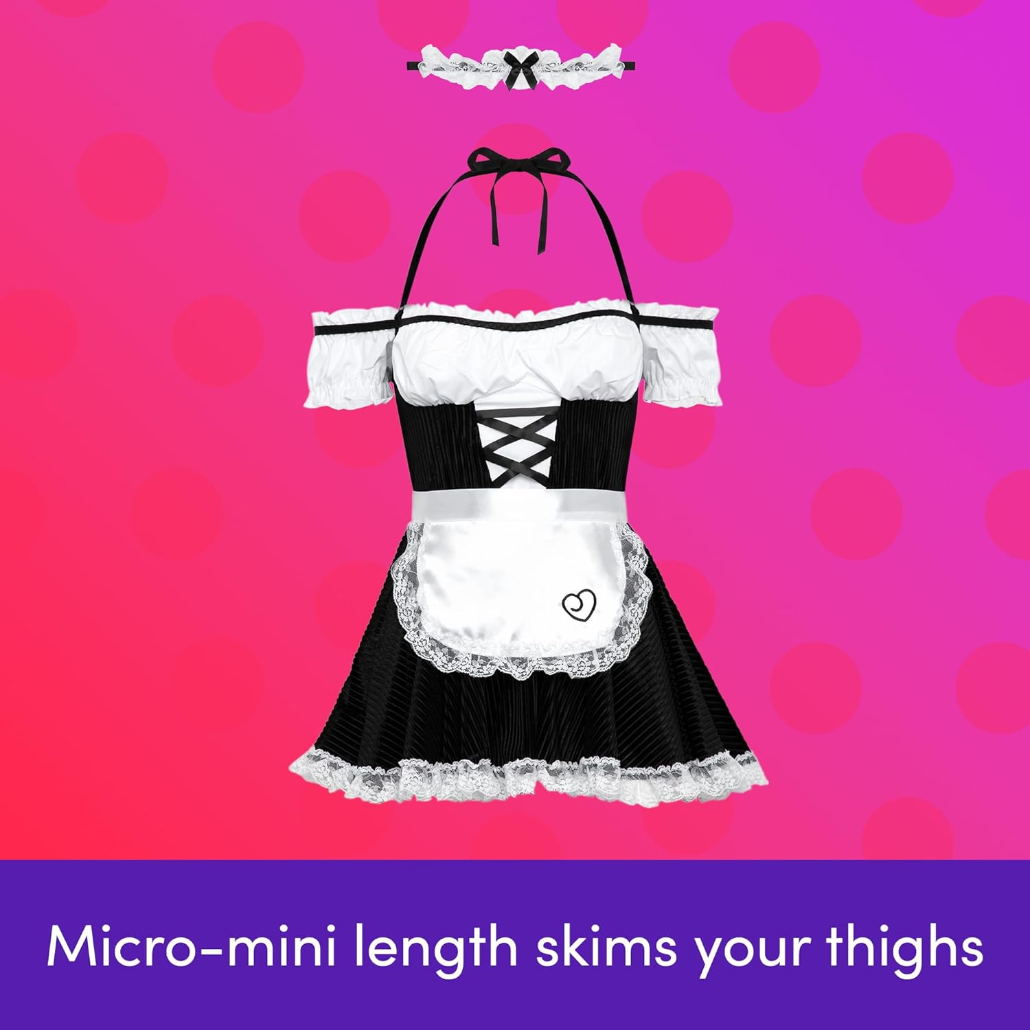 Lovehoney French Fancy Maid Costume | Adult French Maid Outfits for Women | Lingerie Dress Halloween Costume | Womens Adult Fancy Dress Costumes | Sizes 8-22 image number 5