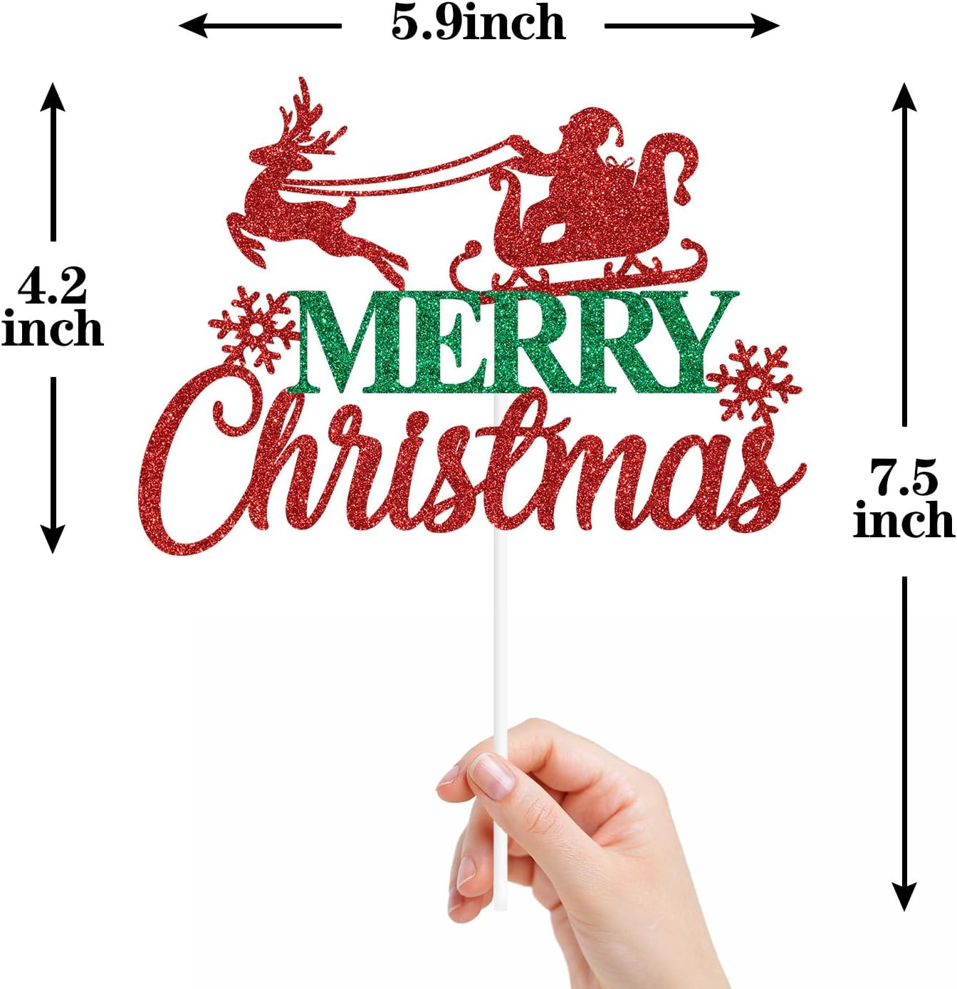 Merry Christmas Cake Topper, Be Merry, Happy New Year, Happy Holiday, Xmas/New Year Eve Party Decorations Supplies image number 2
