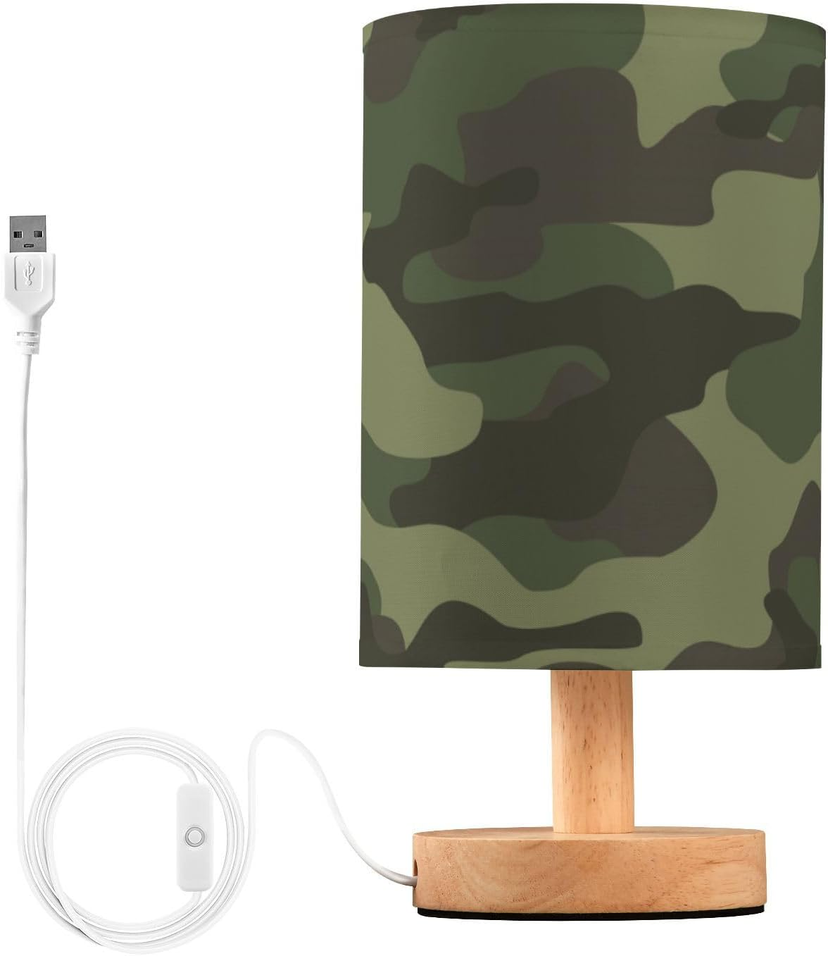 Table Lamp Light Table Lamp Soft Light Abstract Camouflage Green Table Lamps for Girls Indoor L&aacute;mpara De Noche image number 2