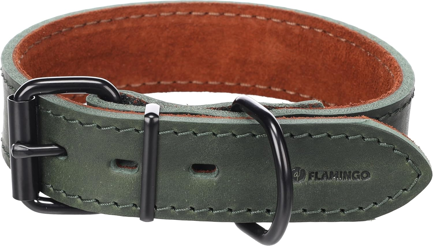 Dog Collar Montana Green M 35-45Cm 35Mm