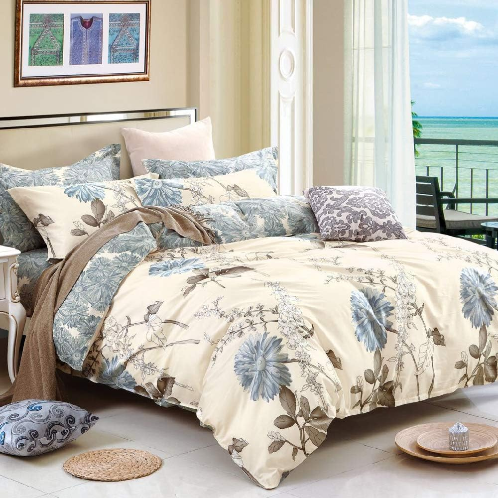 Luxor Linen Dreamfields 100% Cotton Dandelion Soft Doona Duvet Quilt Cover Set, Single