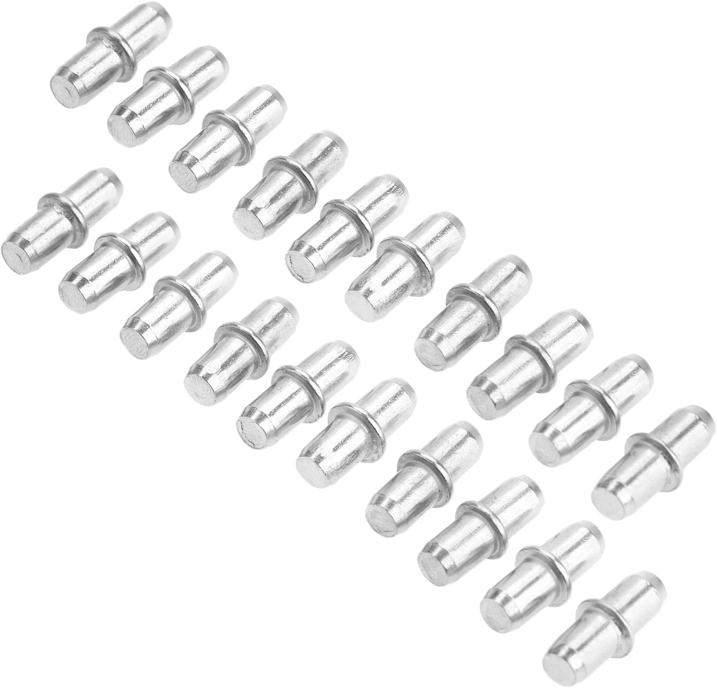 40Pcs Shelf Pins, Cabinet Wardrobe Shelf Support Pins Studs Pegs Silver Tone(5Mm X19Mm)