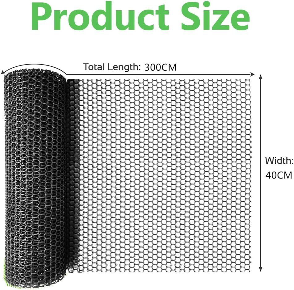 Multi-Purpose Plastic Mesh Fencing, Garden Barrier Netting, DIY Fence Material, Durable & Flexible for Fencing & Protection (Black) image number 3