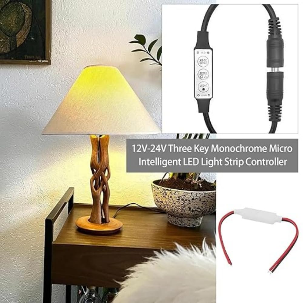 5PCS Mini LED Dimmer Controller 12V -24V LED Strip Dimmer Single Color Controller Brightness Dimmer 3 Keys ，Suitable for Monochrome Light Strips