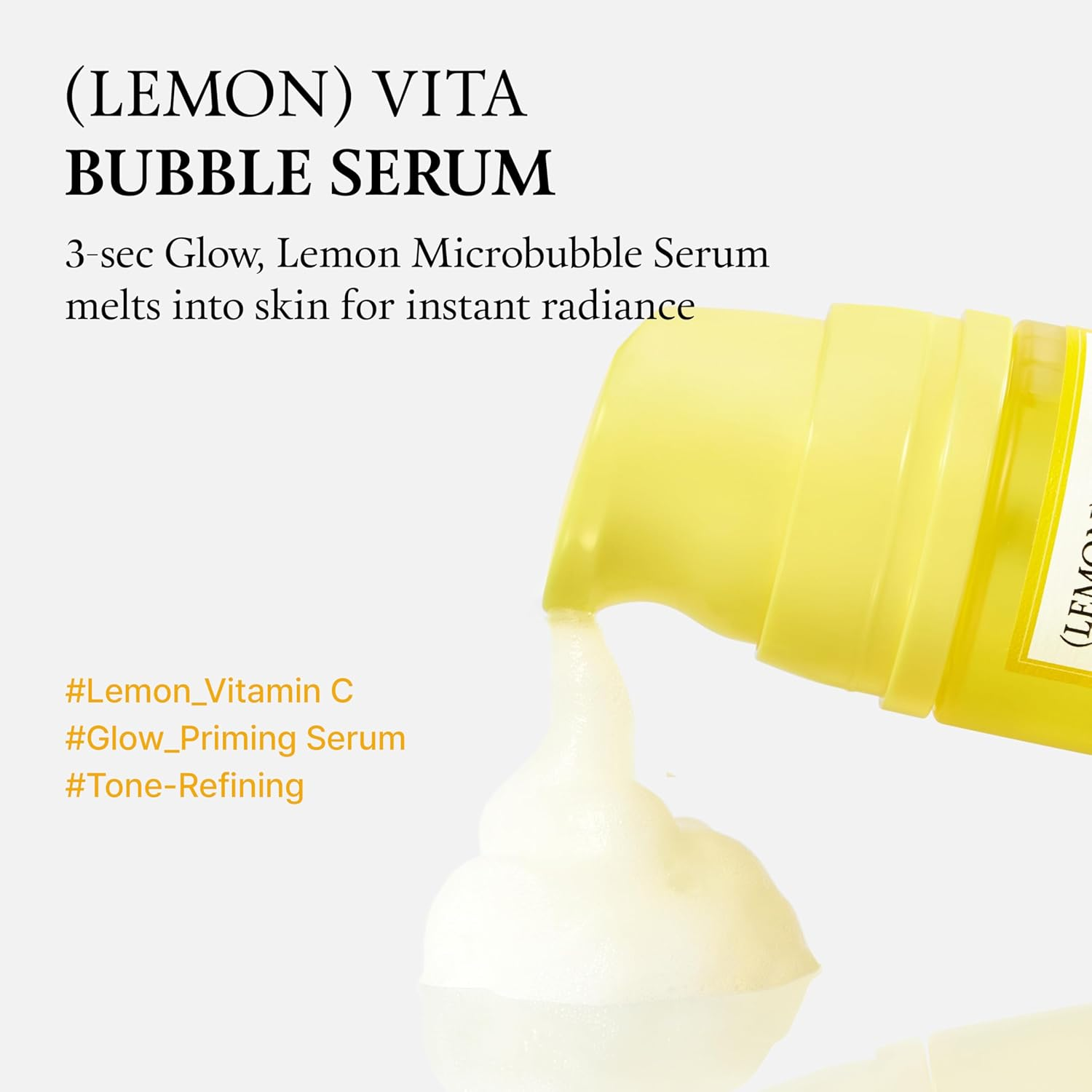 FULLY Lemon Vita Bubble Facial Serum, 69% Organic Jeju Lemon Water & Vitamin C, Lightweight Microbubble Texture, Niacinamide + Glutathione, Vegan Korean Skincare, 95Ml