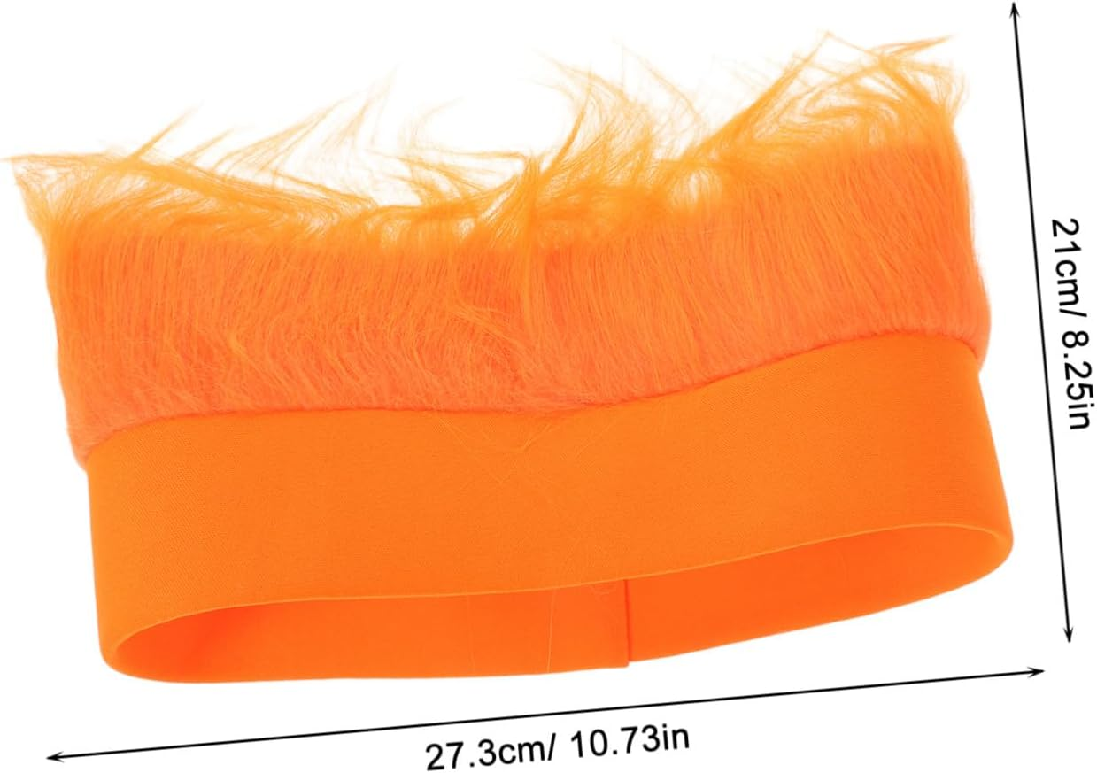 Gatuida Halloween Fuzzy Hair Headband for Boys and Fun Crazy Wig Accessory for Sports Fans Cosplay and Party Costume Reusable Comfortable Day Party Headwear in Orange image number 6