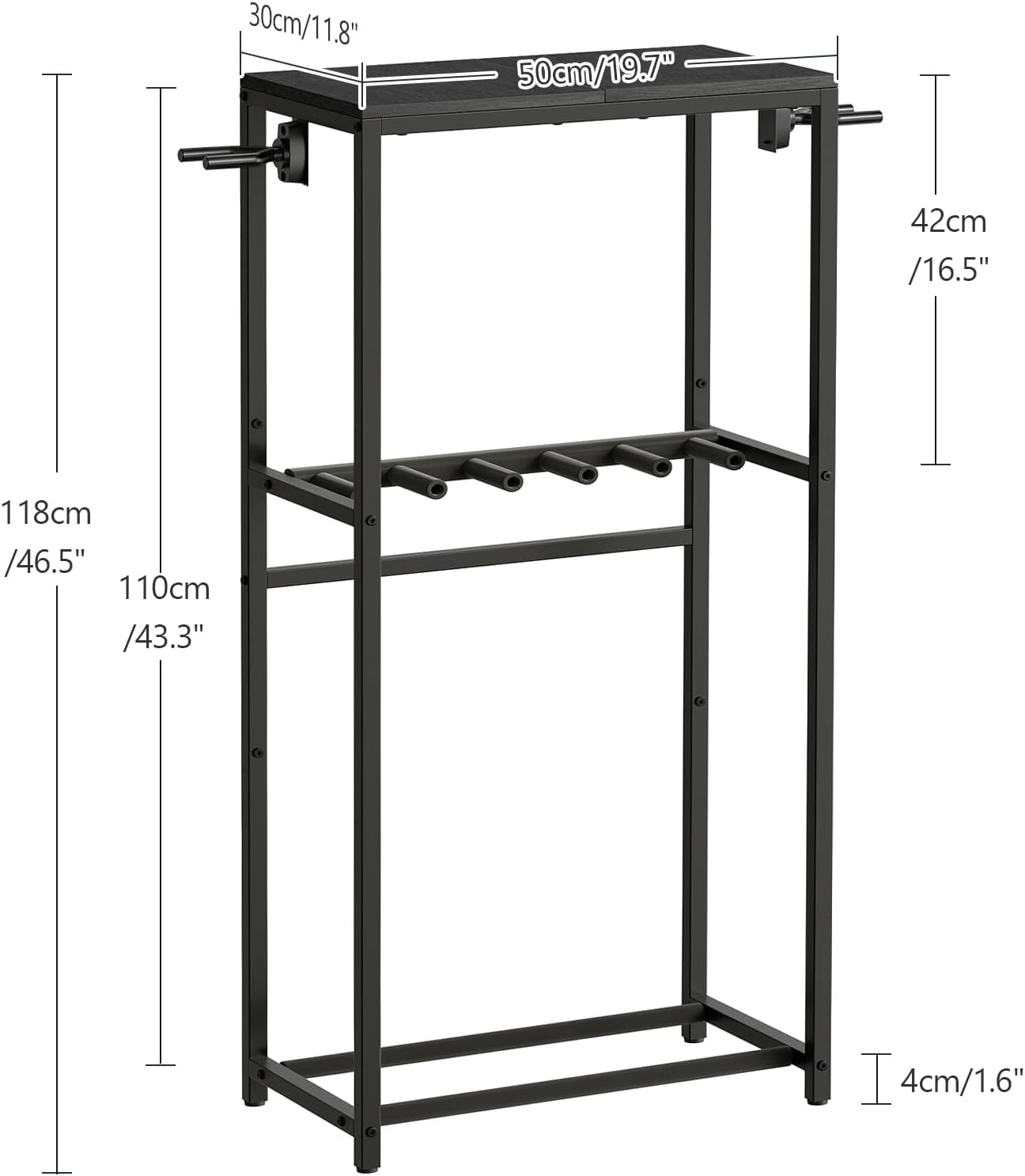 Guitar Stand, Multiple Rack Holder for Acoustic, Electric, Bass, Ukulele - Adjustable Floor Stand, Amp Accessories for Home Music Studio, Black GSHB6501
