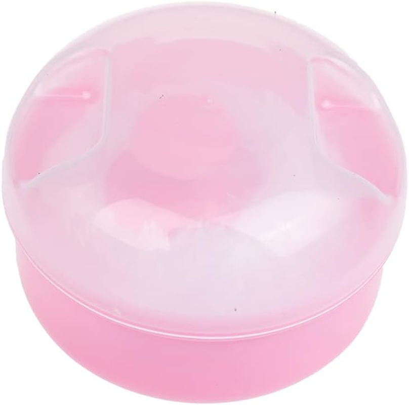1X Portable with Box Baby Soft Body Powder Puff Virtu Container Case Talcum (Pink) image number 6