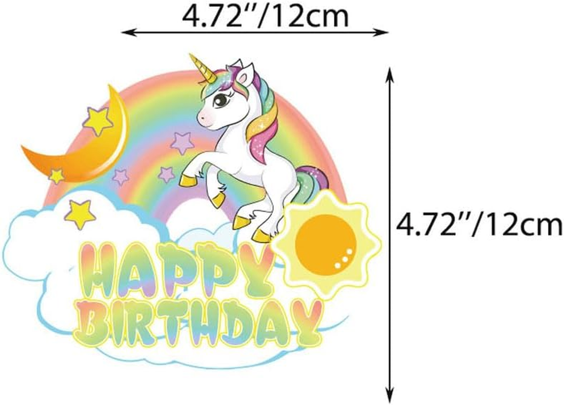 17Pcs Unicorn Theme Cupcake Toppers Unicorn Party Cake Decorations Rainbow Birthday Party Decoration Birthday Cake Toppers for Girls image number 3