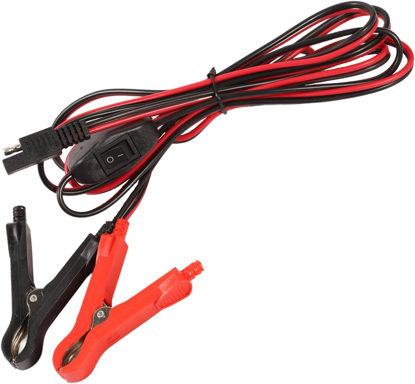 Battery Connector Wire Harness - 12V SAE to Alligator Clips Battery Cable with On/Off Switch 16AWG 8FT Quick Disconnect Extension Cord for Automotive Motorcycle Solar Panel Sprayer Pump Appl image number 5