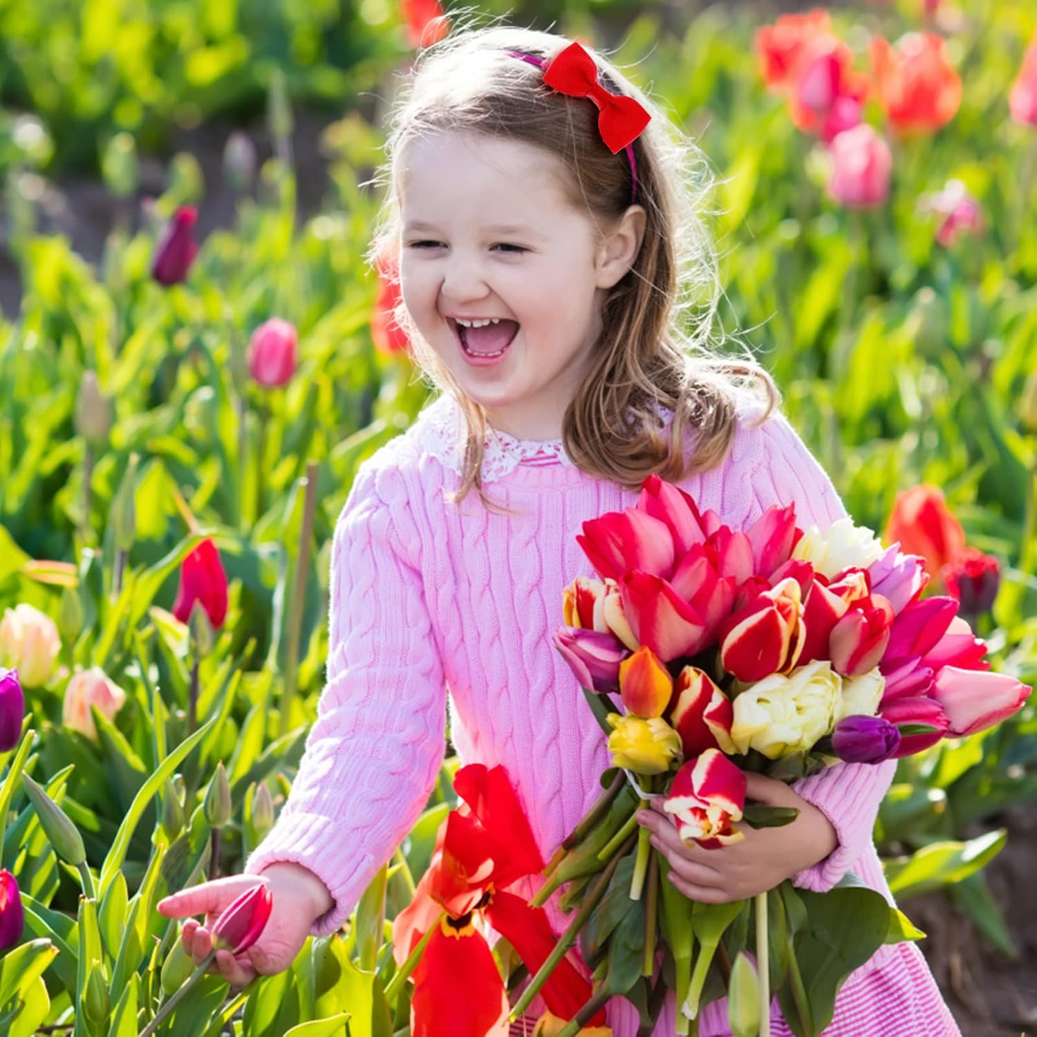 WLLHYF 10 Pieces Hair Ties Bows Rubber Bands Elastics Ponytail Holders Scrunchies Thin Ribbon Cheer Cheerleading Head Styling Accessories for Small Kids Baby Toddlers Girls image number 5