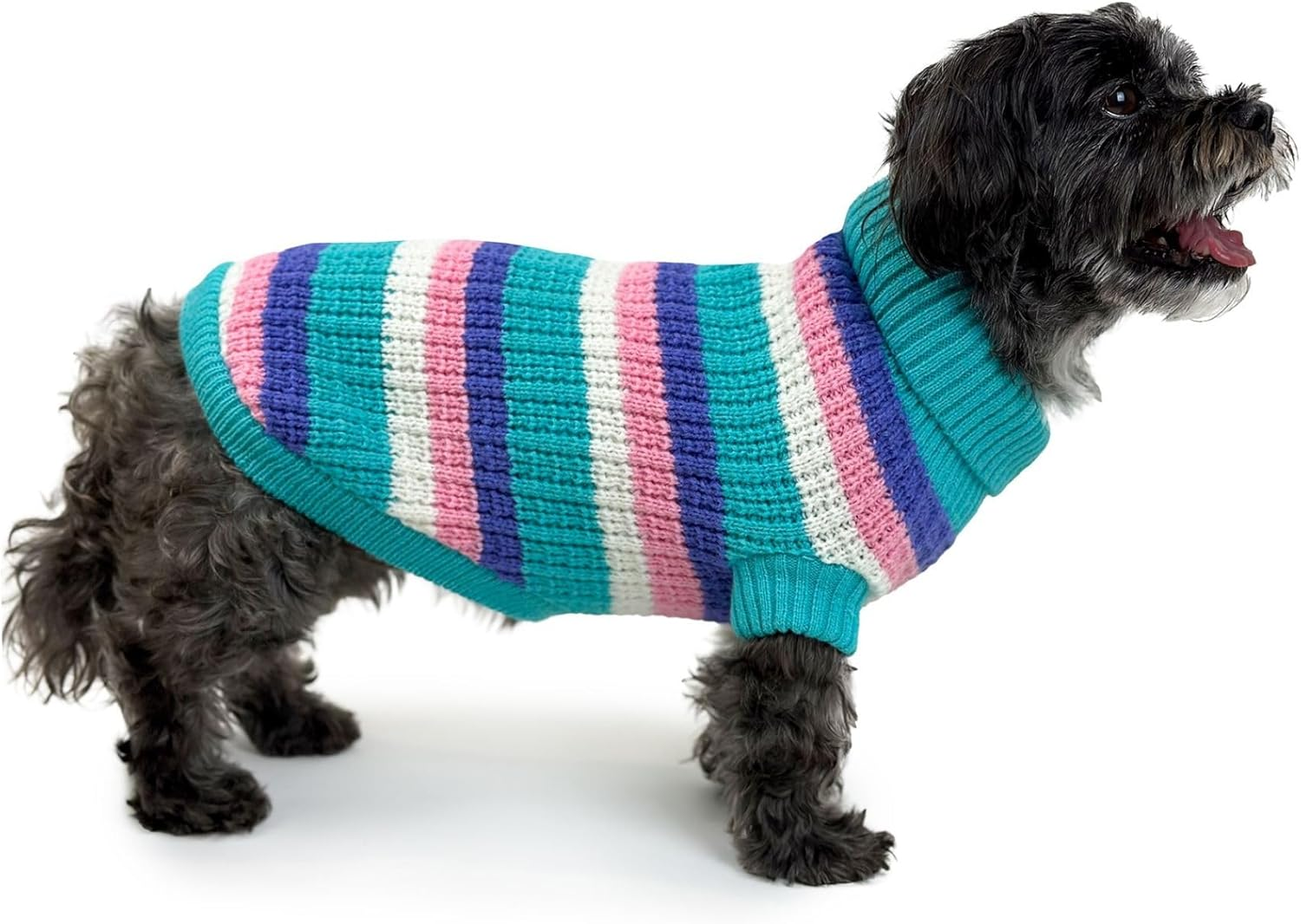Huskimo Soho Knit Crush Dog Jumper, Cyan, 22Cm image number 5