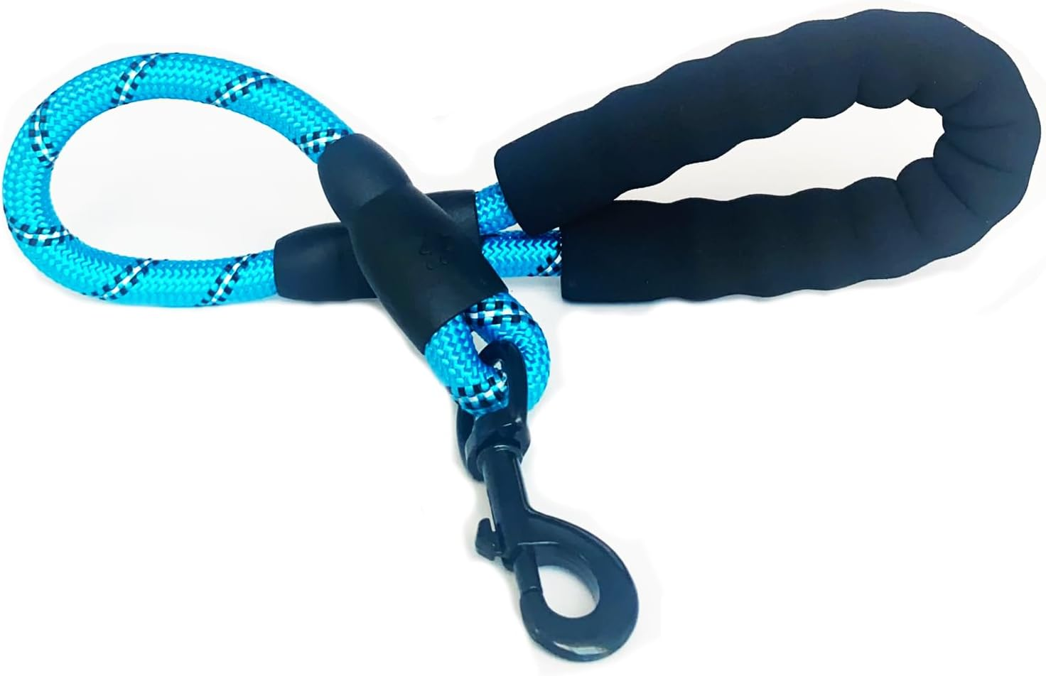 Easy Control with Short Dog Leash for Climbing Training Walking and Guiding Blind, 2 Feet Nylon Dog Leash, Strong Leash with Highly Reflective Threads for Medium Large Heavy Duty Dog Leads (Black)