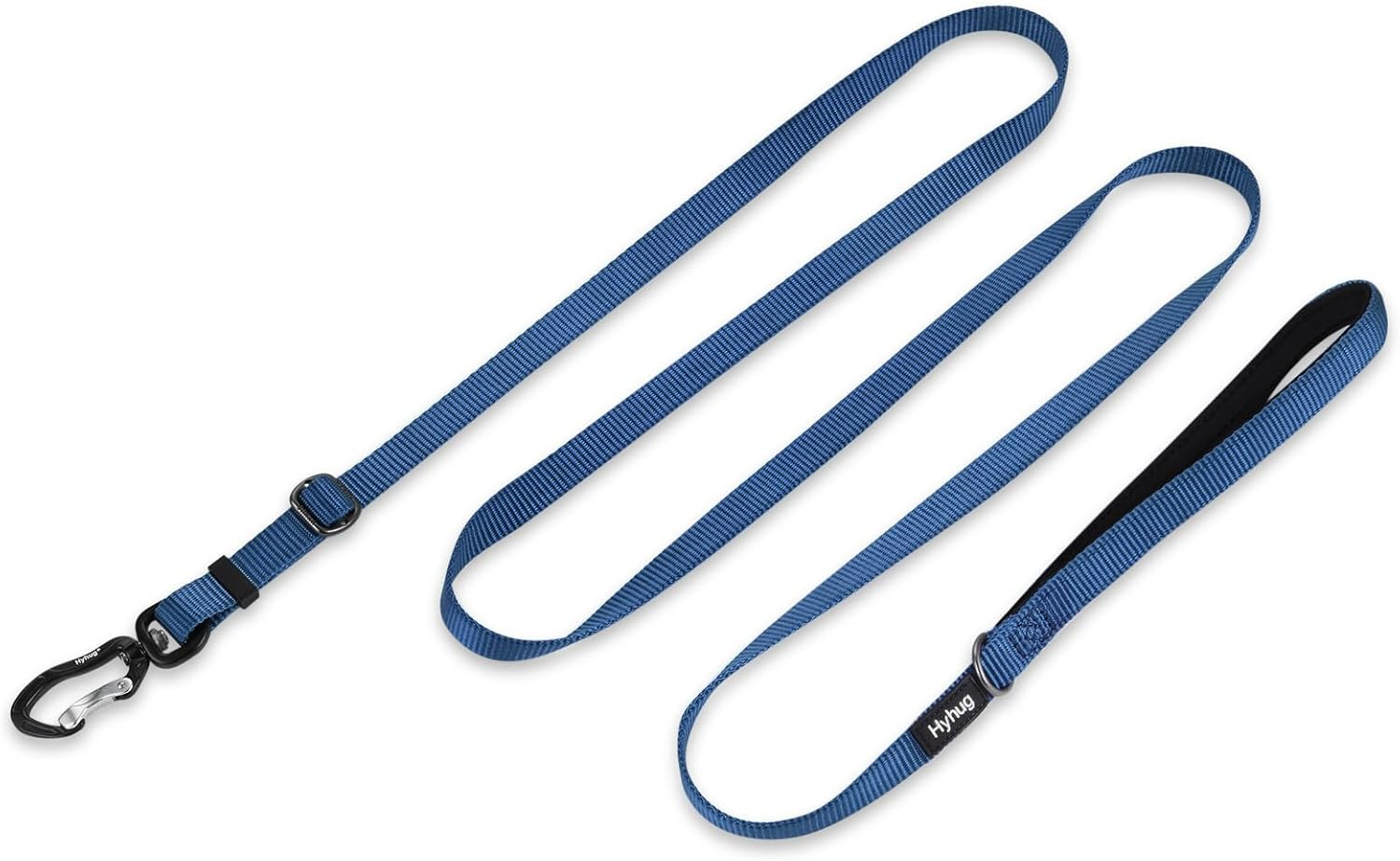 Hyhug Pets Premium Upgraded Adjustable between 4 Feet and 6 Feet Leash with Sturdy Nylon and Super Soft Neoprene Lined Handle for Medium Large Giant Dogs Lead. (Small, Classic Blue) image number 6