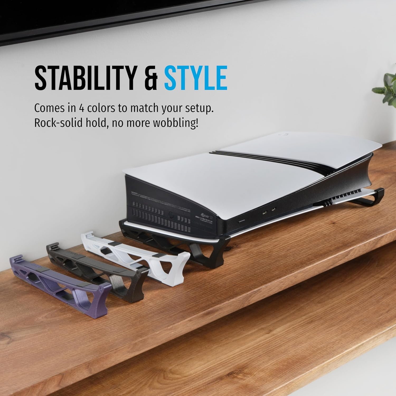Glistco Skates - Horizontal Stand for PS5 Pro Compatible with Disc & Digital Edition (Black) image number 2