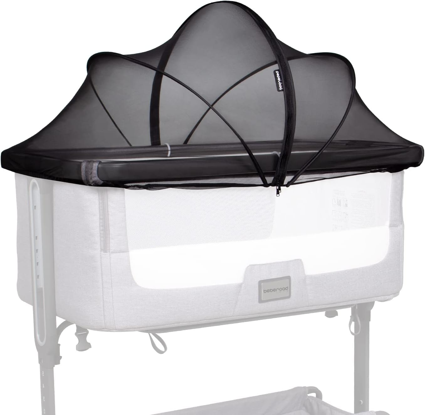 Bassinet Mosquito Net Cover - Protect Your Baby with a Mesh Cover for Bassinets, Bedside Sleepers, and Travel Cribs, Keeping Cats and Mosquitoes at Bay (Black) image number 2