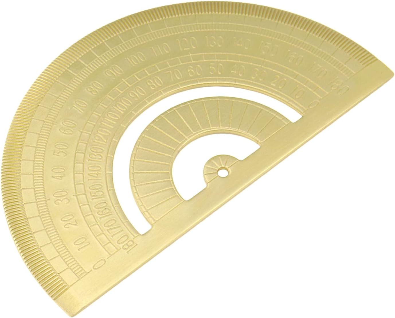 HEVSTIL Gold Brass Protractor,Thicken Ruler Copper Metal Protractor for Students Architects Engineers image number 3
