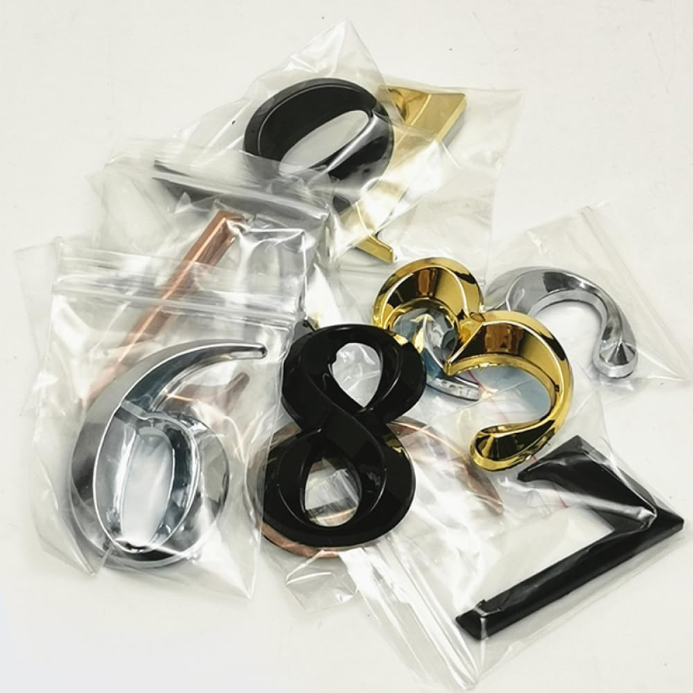 Self-Adhesive 3 Inch Mailbox Numbers 3D Number Sticker for Outdoor Indoor Apartment Office Hotel Home Door Plate Address Mail Box Number (Bronze-2) - Black-0 image number 7