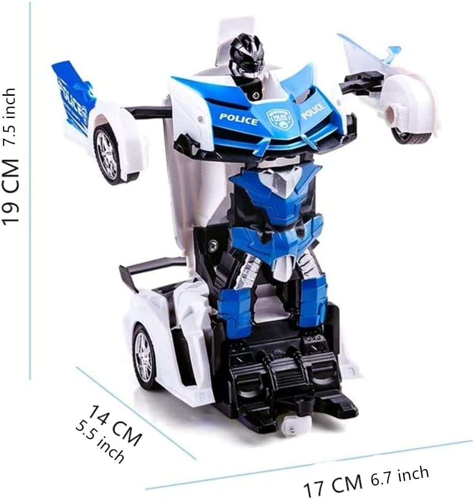 Remote Control Car Rc Cars Robot Toys 2 in 1 Design Transform Robot Toys for Kids with One-Button Deformation Christmas Birthday Gift (Blue) image number 4