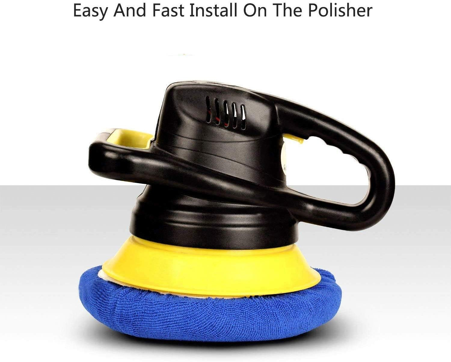 18 Pcs Polishing Bonnet,5-6 Inches Buffing Pads,6 Inch Polishing Pads, Car Buffer Bonnet, Car Wax Cover Kit, 8 Microfiber, 6 Non-Woven, 2 Woolen, 2 Coral Fleece for Orbital Buffer Polisher image number 2