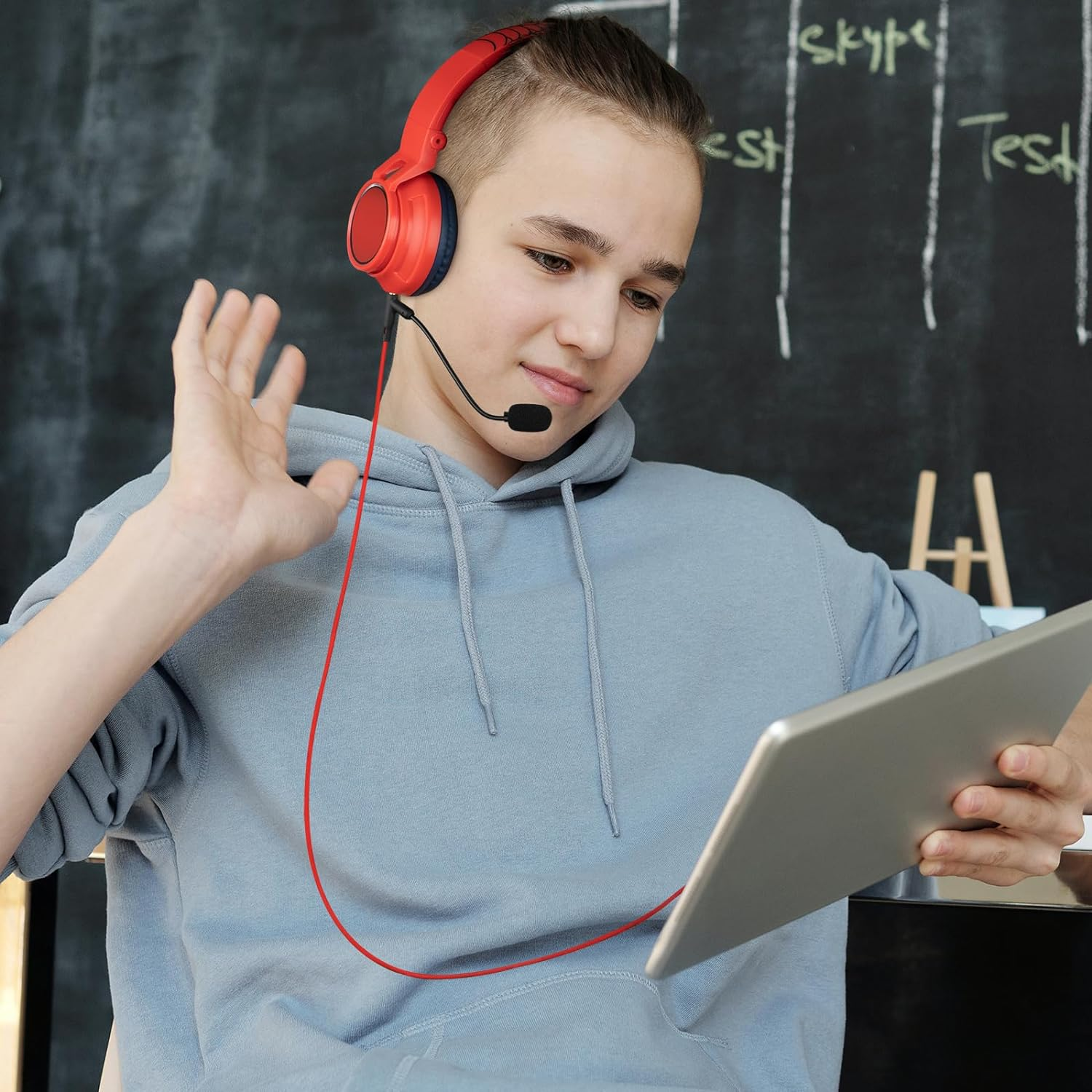 Geekria Boom Headphones Cable for Online Class, Compatible with Riwbox, Ekids, Batman, 3.5Mm Jack Replacement Cord with Boom Microphone for Gaming & Meeting (4Ft) image number 2