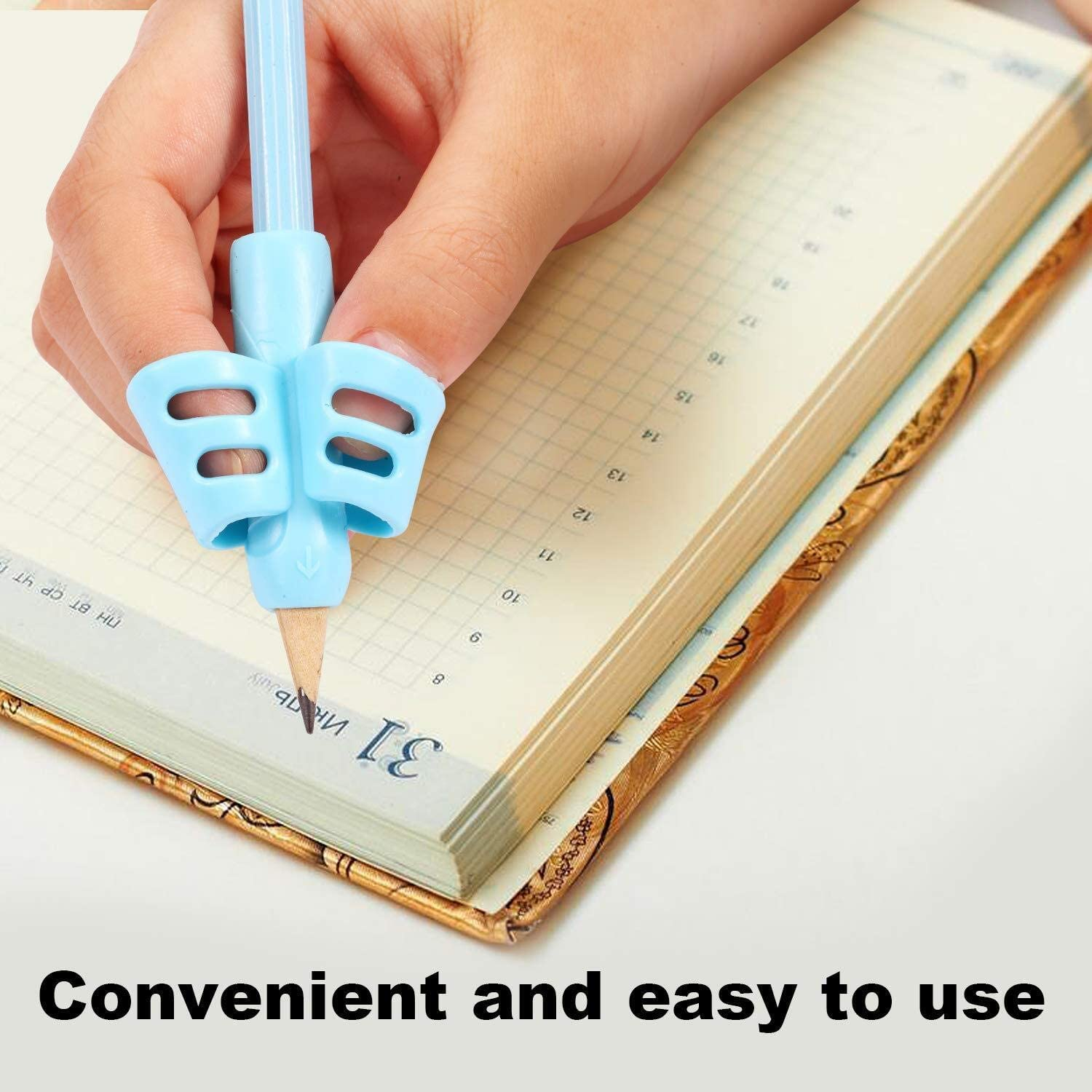 4 Pcs Pencil Grip Set, Children Pen Writing Aid Grips Set Posture Correction Tool for Kids Preschoolers Children, Hollow Ventilation (4 Pack, 4 Colors) image number 1