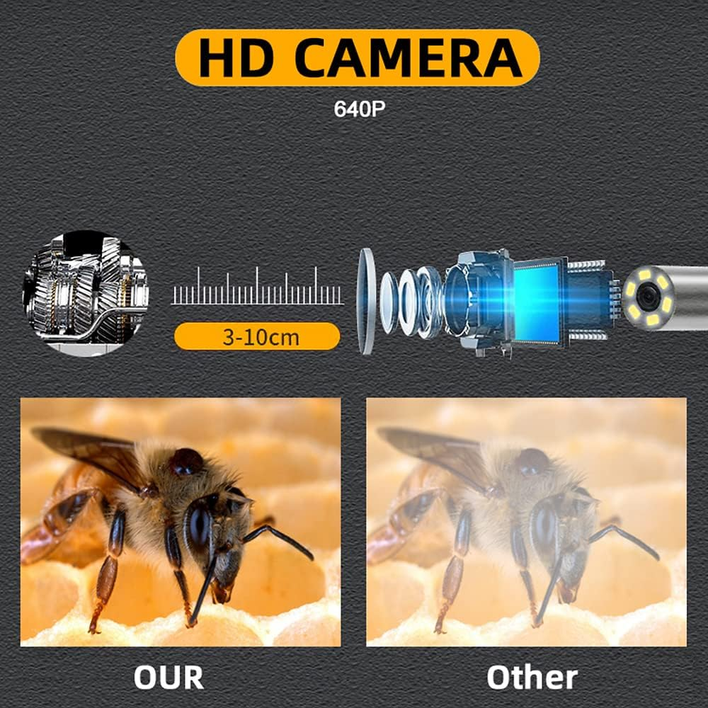 Industrial Endoscope Camera,Endoscope 0.3MP Industrial Endoscope 3 in 1 Endoscope with Adjustable Leds 2 Meters 2 - 5 image number 4