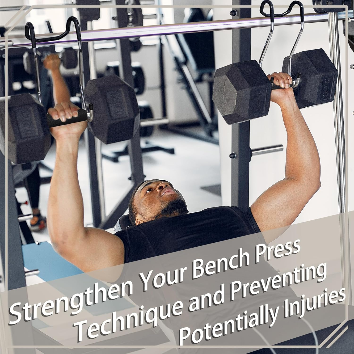 Dumbbell Spotter Hooks for Bench Press: Power Rack Attachments Dumbbells Rack for Chest Workout Connect to Barbell image number 3