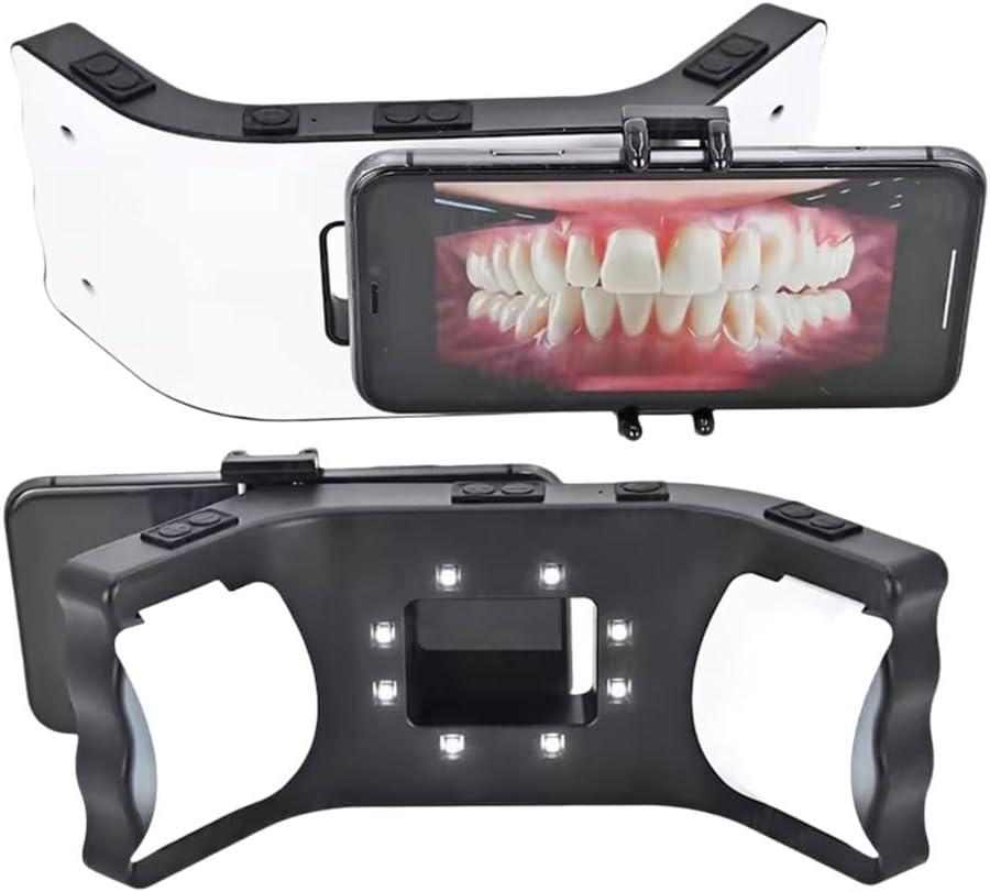 SUZLAZYR Mobile Dental Photography Light, Dentistry LED Oral Filling Light with 20 Lamp Beads, 6000-6500K Adjustable, Dental Photography Aid Kit for Home Salon