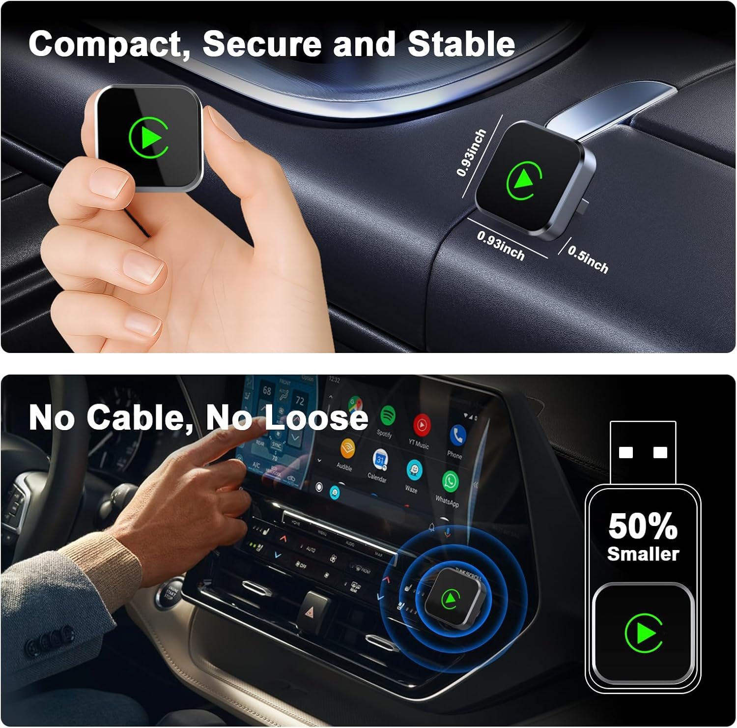 Wireless Carplay Adapter for Iphone, 2025 Upgrade Wired Carplay to Wireless, Mini USB Design for Cars with Built-In Wired Apple Carplay, Plug and Play, Fast Stable Connection Car Play for Iphone image number 4
