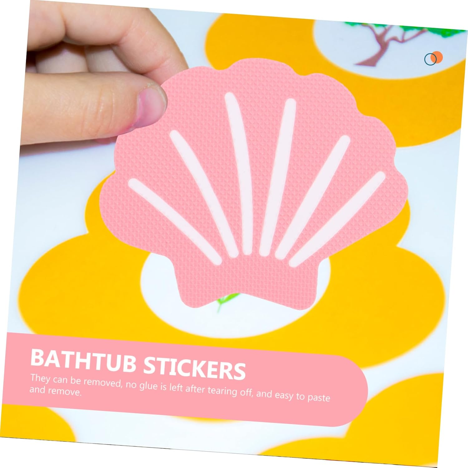 Baluue 1Set Bathtub Non- Stickers Anti-Skid Seashell Decals for Bathroom Floors Easy to Install Safety Stickers Scraper for Bathtubs Showers and Pools image number 3