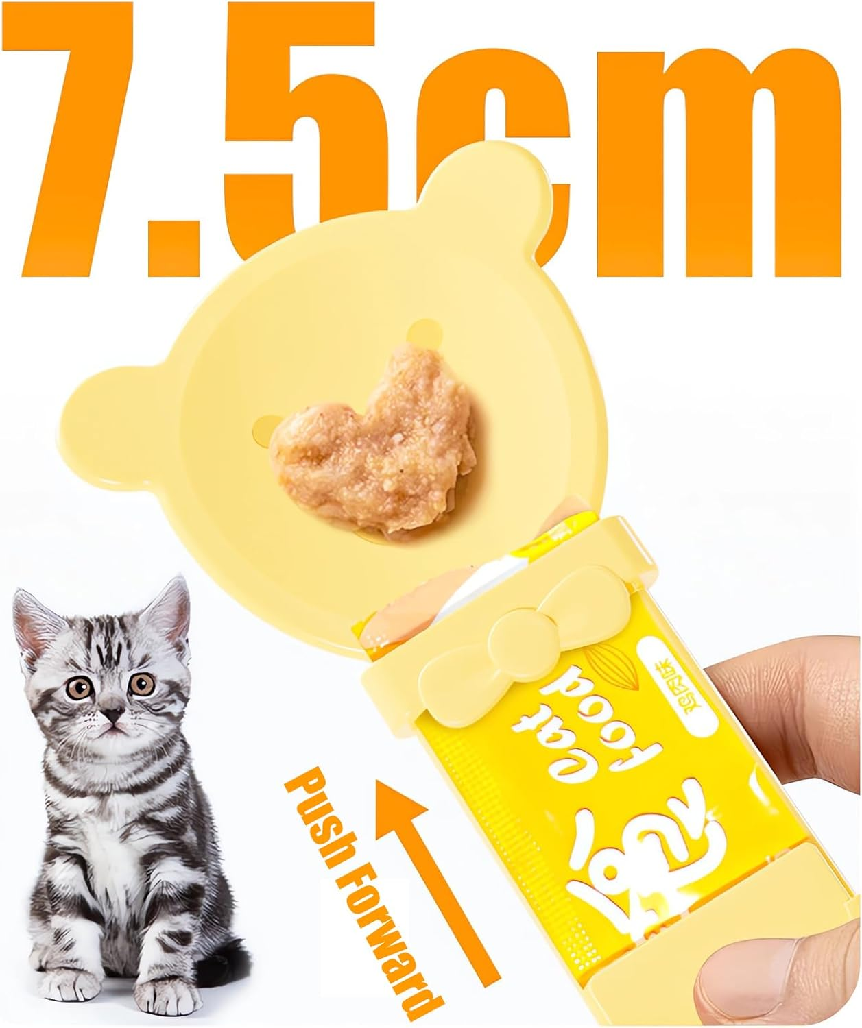 Pack of 3 Spoons for Cats Schleckies, Spoon for Cat Food, Squeezable Spoon Liquid Snack Cat, Treat Dispenser Spoon (Pink + Yellow + Purple)