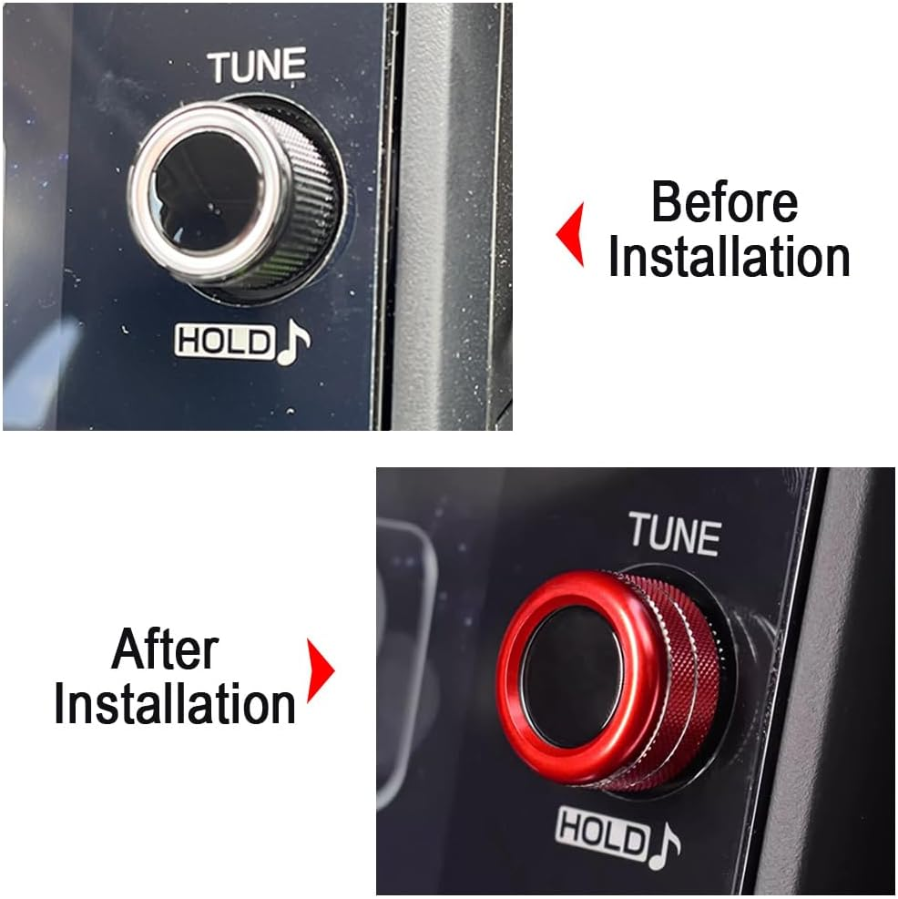 Sumaikeji for Subaru Ascent/Crosstrek/Impreza/Legacy/Outback/Wrx (2020-2024) Screen Knob Cover, Automotive Decoration (Red)