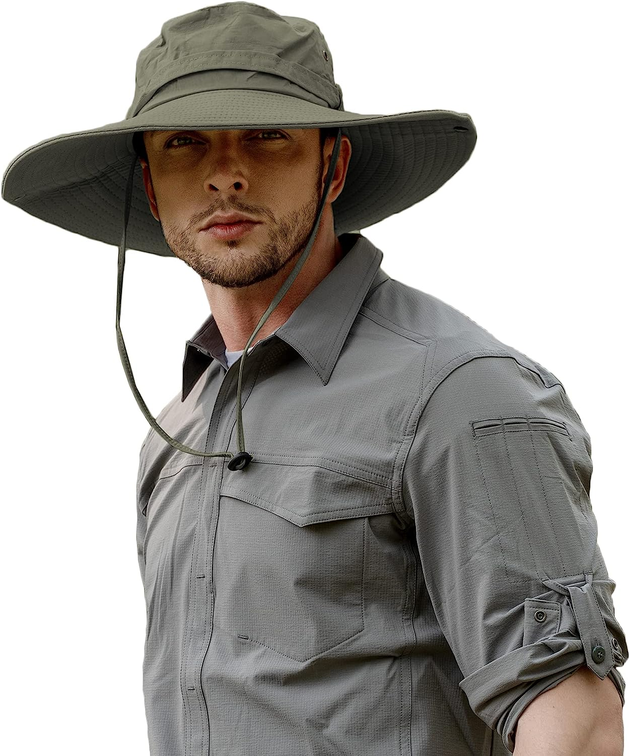 ZLYC Outdoor Extra Wide Brim Sun Hat for Men and Women Waterproof Bucket Boonie Hat