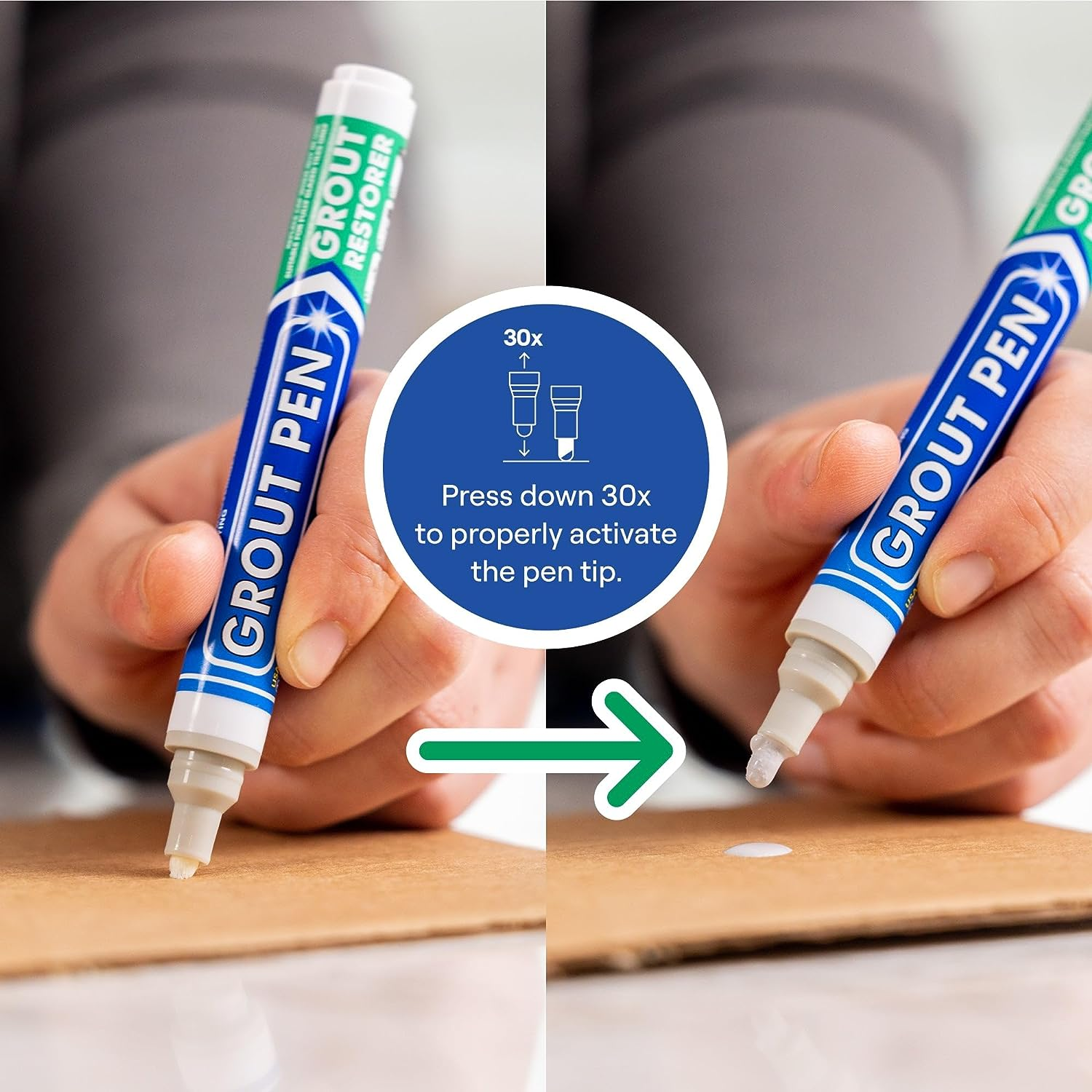 Grout Pen - Designed for Restoring Tile Grout in Bathrooms & Kitchens (Light Grey) image number 2