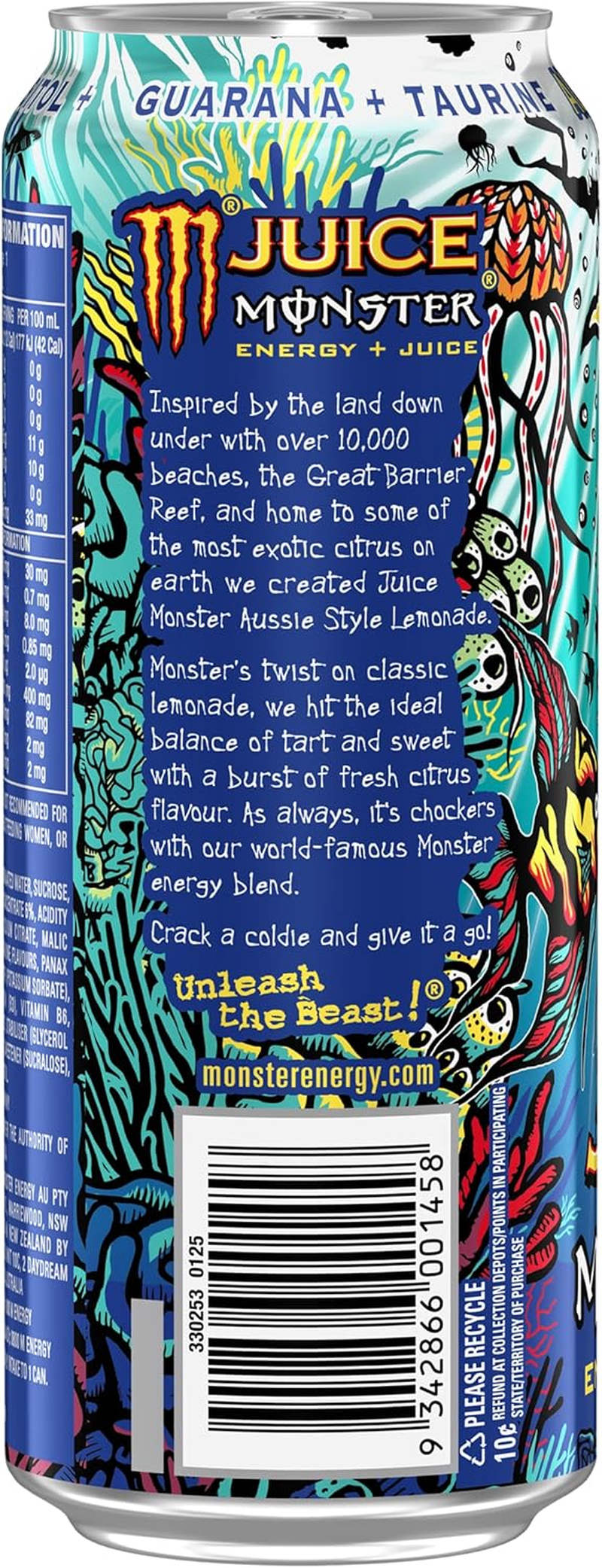 Monster Energy Drink Aussie Lemonade 24 X 500Ml image number 1