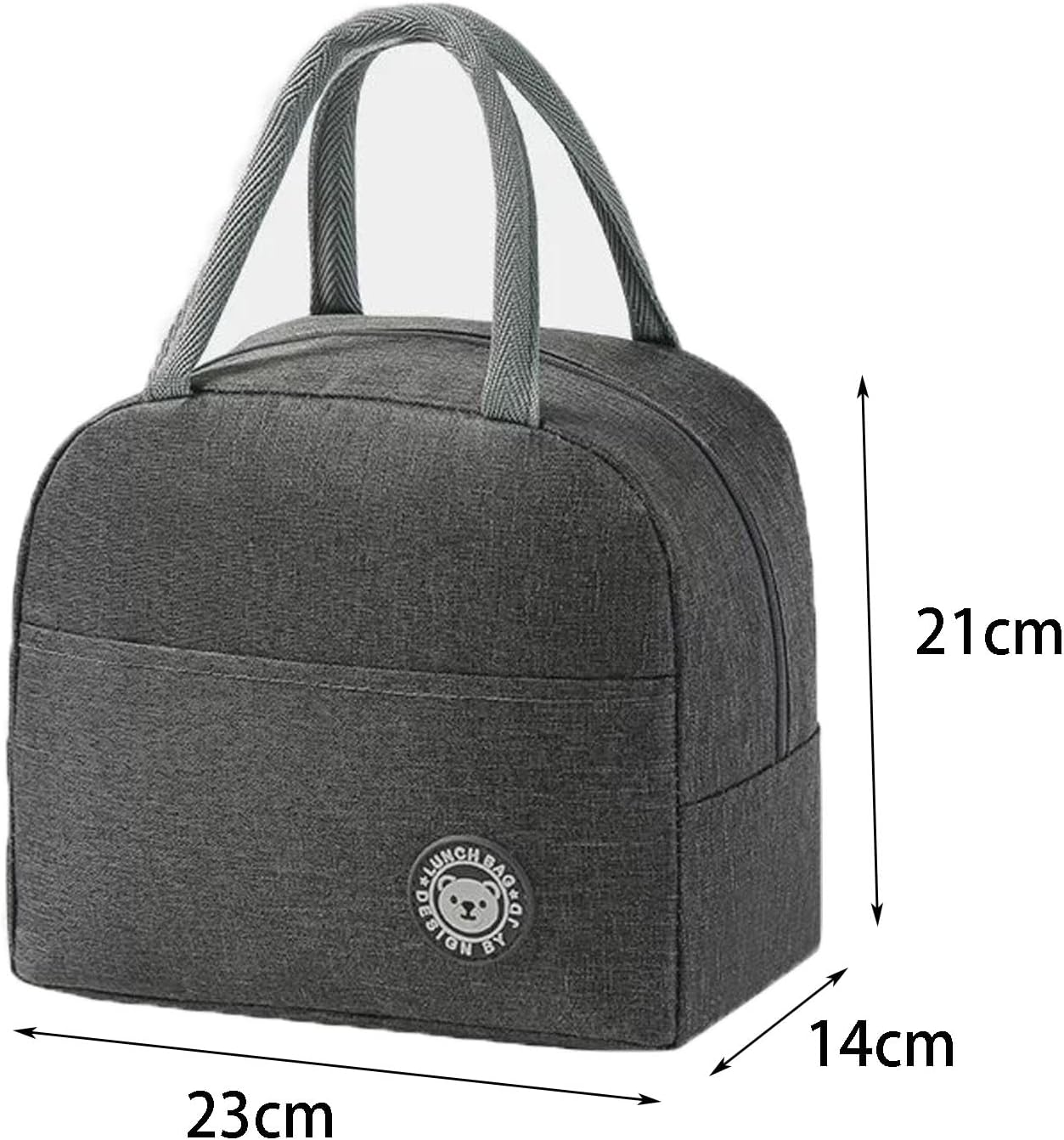 Insulated Lunch Bag, Portable Thermos Lunch Box Carrier, Keeps Food Warm or Cold, for Office, School, and Outdoor Use (Gray) image number 2