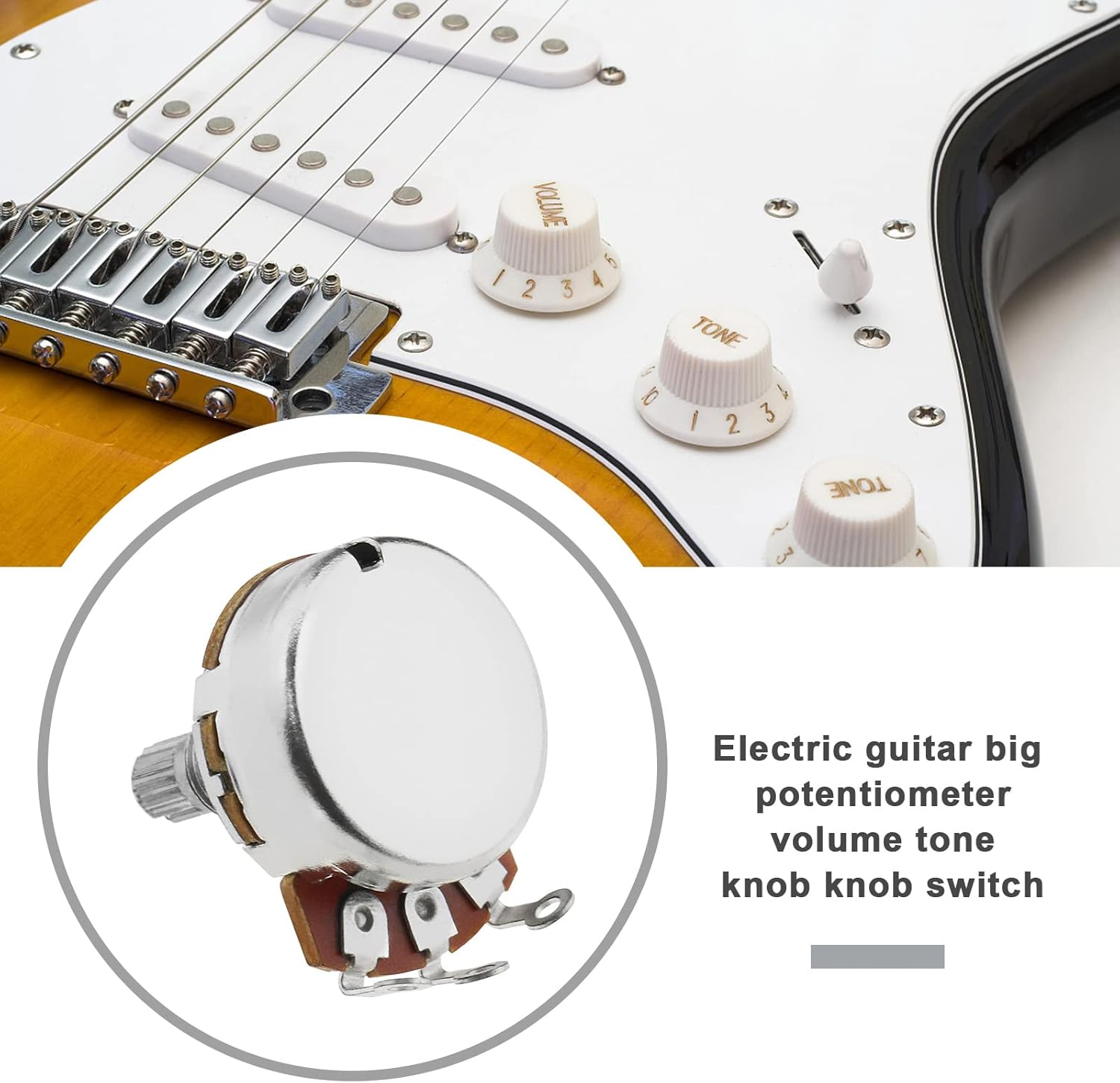 VGOL 2PCS Metric Mini 18Mm Split Shaft Pots A500K Guitar Potentiometers Audio Taper Pots for Electric Guitar Bass Control Tone Volume Parts image number 6