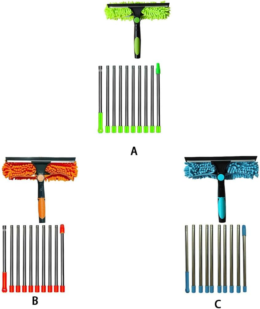 IOIUSKKU Extendable Window Cleaner Pole 5M Telescopic Extension Long Reach Window Cleaning Equipment ABS Window Cleaning Pole, A - C image number 5