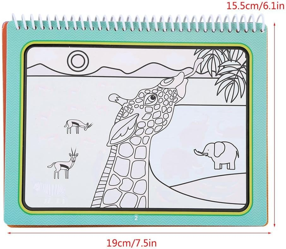Painting Book Portable Children Magic Coloring Water Drawing Pen Kids Early Learn Toy Reusable Water-Reveal Activity Supplies(#2) image number 2