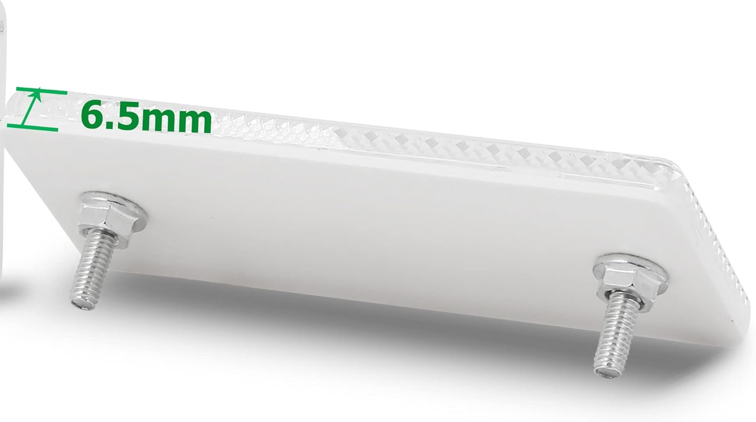 Rectangular Reflectors Screw-On Pack of 2, 90 X 40 X 8 Mm, with E9 Certification, Rear Reflector for Tractor, Caravan, Diffusion Disc Trailer, Cat'S Eye, White Square Reflector (White/Square/2-Pack) image number 5