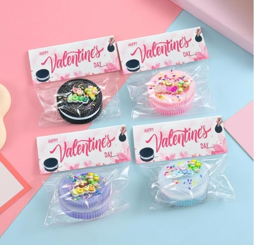 2PC Biscuit Stress Relief Toy, Squishy Toys Fidget Toys Adults Pinching Sandwich Simulation Fun and Effective Ultra-Soft Stress Relief for All Ages Perfect for Home Office or Travel Black+Pink image number 6