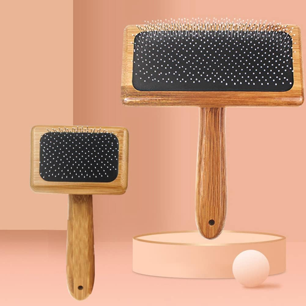 2Pcs Hand Wool Carders,Wool Carding Comb,Bamboo Air Cushion Fur Rugs,Needle Felting Brush Pillows for Coat Felt Tassel Dog Hair image number 3