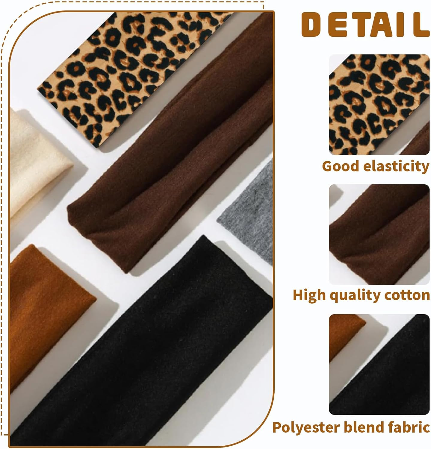 Lilbitty Set of 7 Headbands, Women'S Hair Band, Thin, Non-Slip Elastic Hair Bands for Women, Sports, Cotton Headband for Yoga, Running, Fitness, Headbands for Women and Girls image number 4