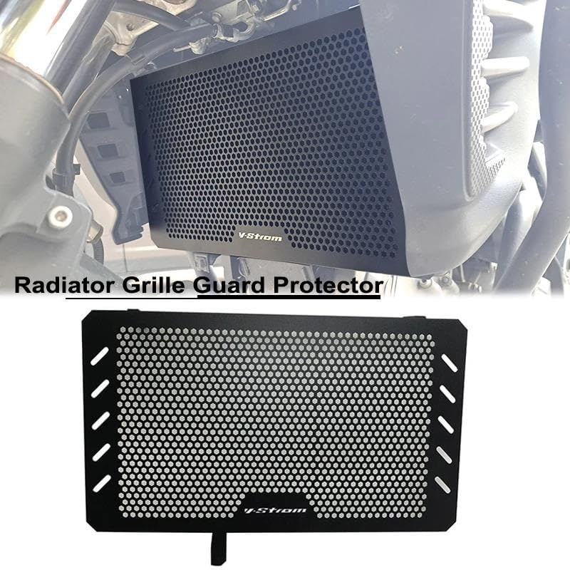VEAEKNCFCB for S&UZUKI for DL650 V-STROM DL 650 VSTROM 650 2013-2023 Radiator Protective Grill Cover Guards Cooler Grille Protecter Motorcycle Radiator Guard Engine(V-Strom LOGO) image number 1