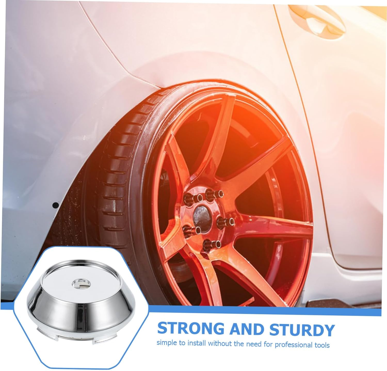 SWOOMEY 4Pcs Wheel Rim Center Hub Caps Car Wheel Accessories Plastic Construction image number 2