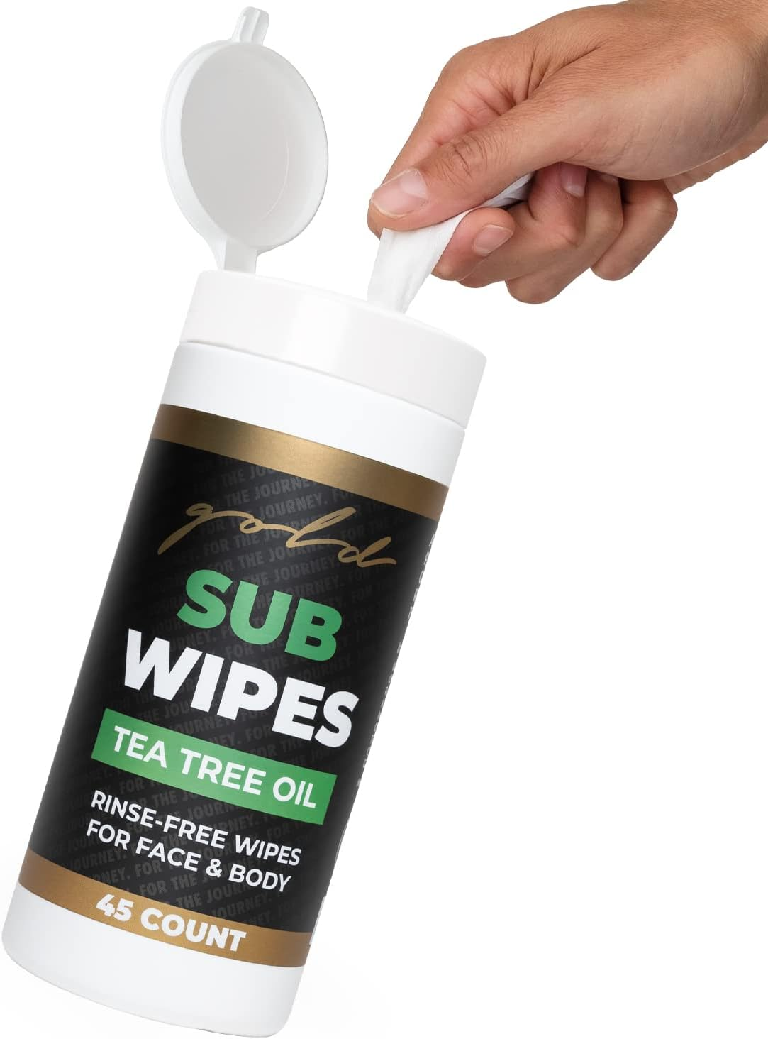 Gold BJJ Jiu Jitsu Wipes [XL 45 Count] Tea Tree Oil Face and Body Wipe - Cleansing Skin Defense for Martial Arts & Wrestling image number 3