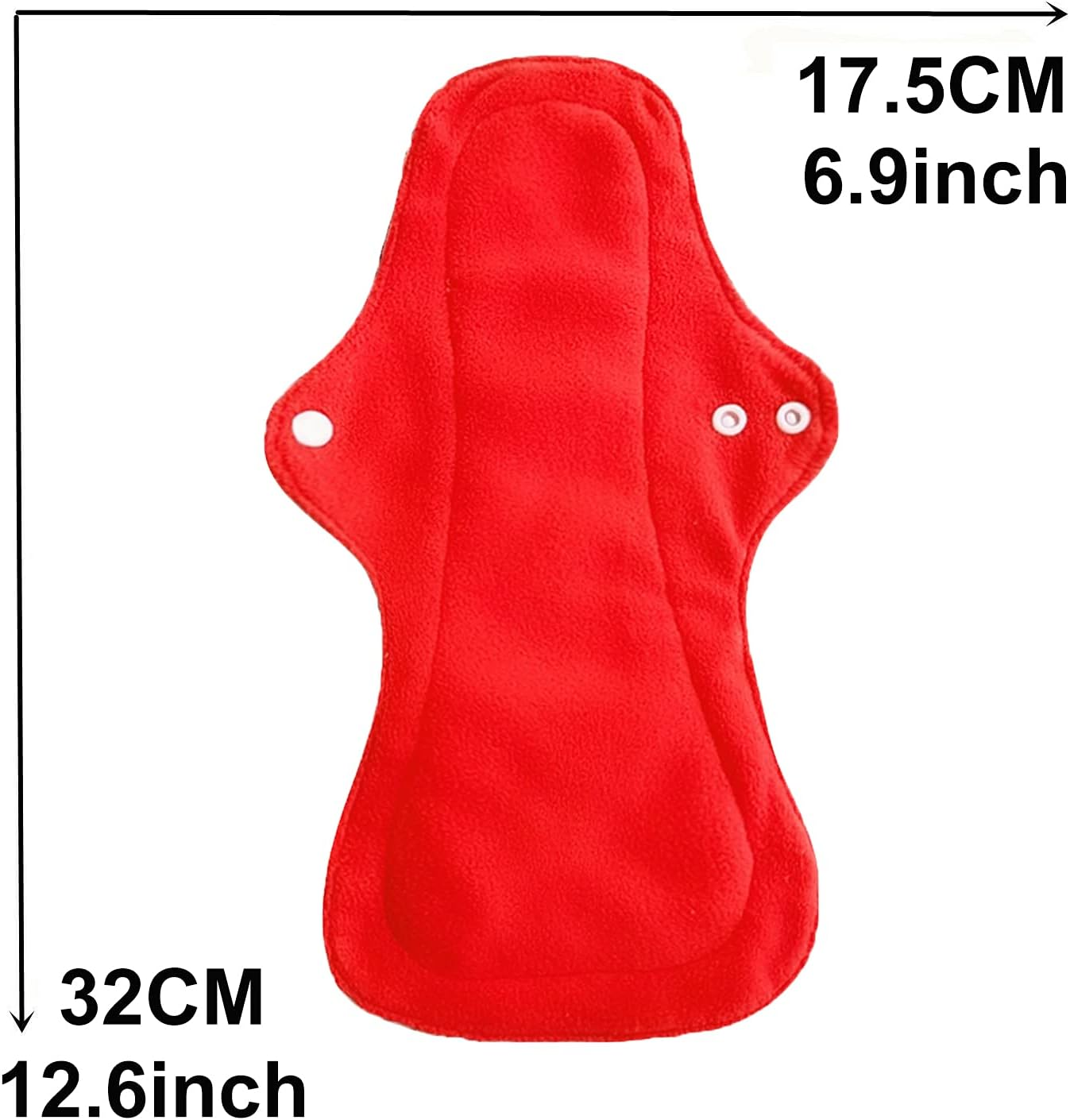6Pcs Resuable Waterproof Menstrual Pad Sets Including 1Pc Mini Wet Bag and 5Pcs Heavy Flow Red Color Microfleece Stay Dry Menstrual Pads Mama Cloth Sanitary Napkins&hellip; image number 3
